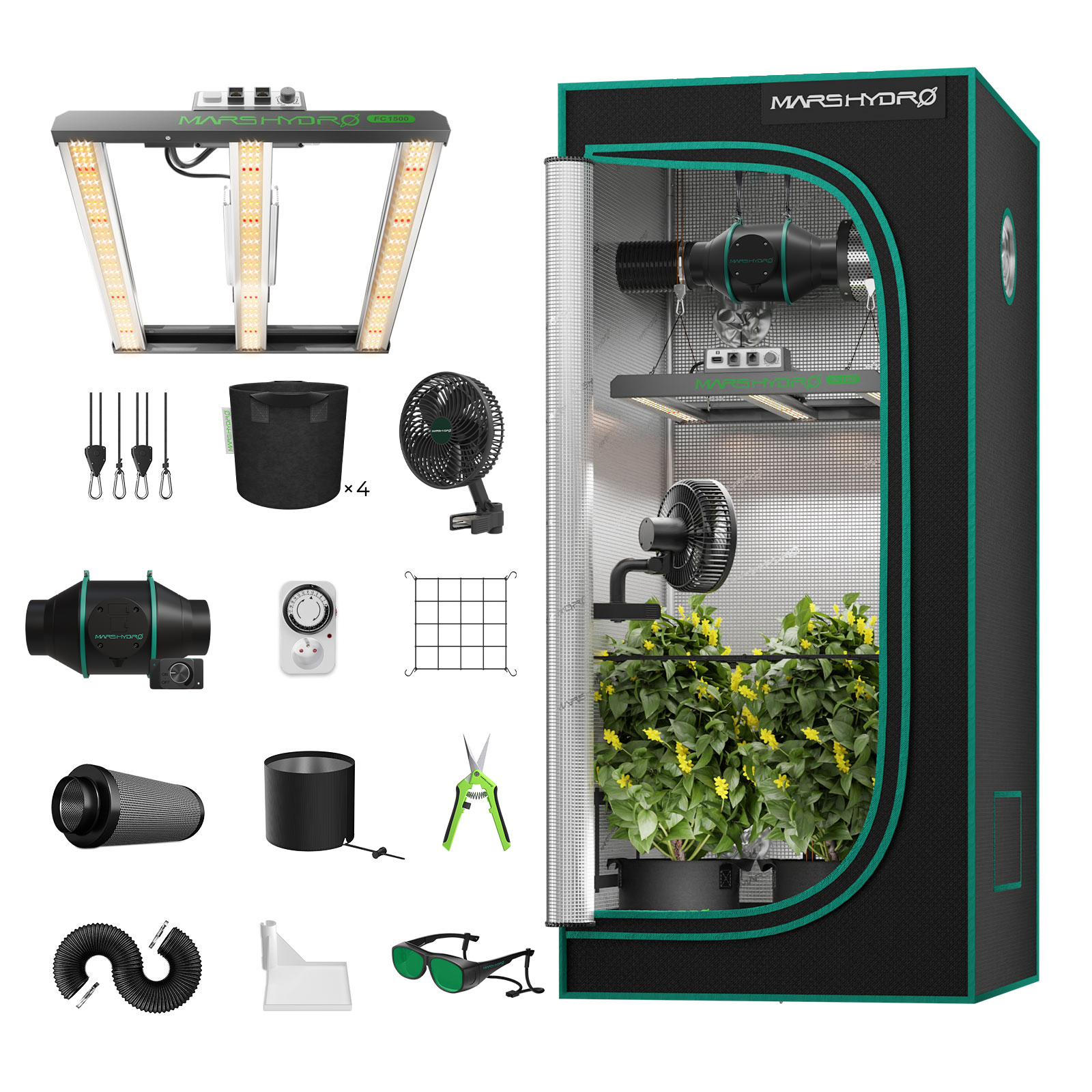 Professional indoor grow tent setup