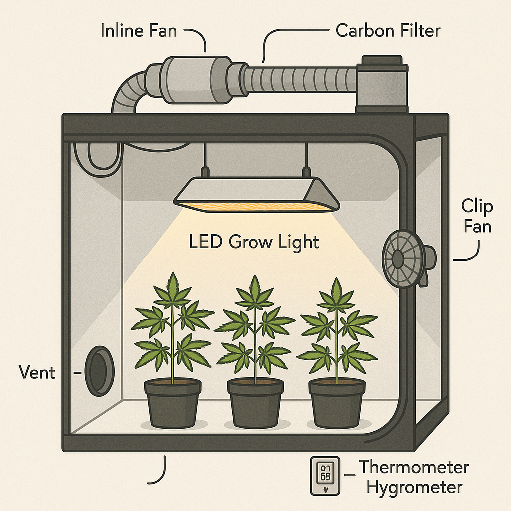 Grow tent setup diagram
